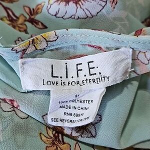 L.I.F.E Love is For Eternity Green Floral Bohemian Top